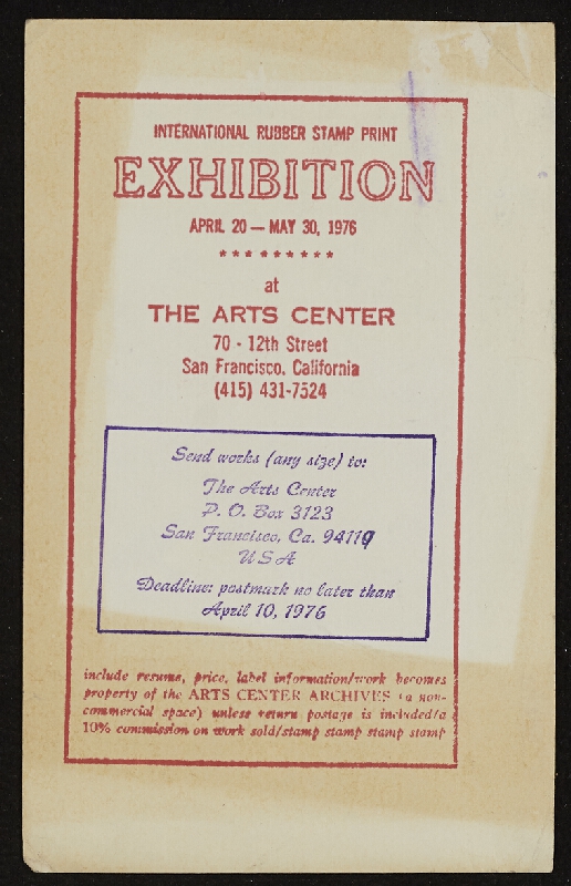 The Arts Center – International Rubber Stamp Print Exhibition 