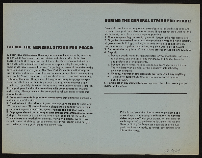 Robert Bates – World Wide General Strike Foe Peace 