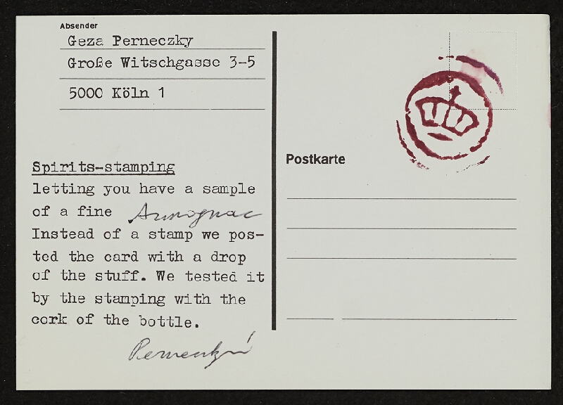 Géza Perneczky – Spirits-stamping 