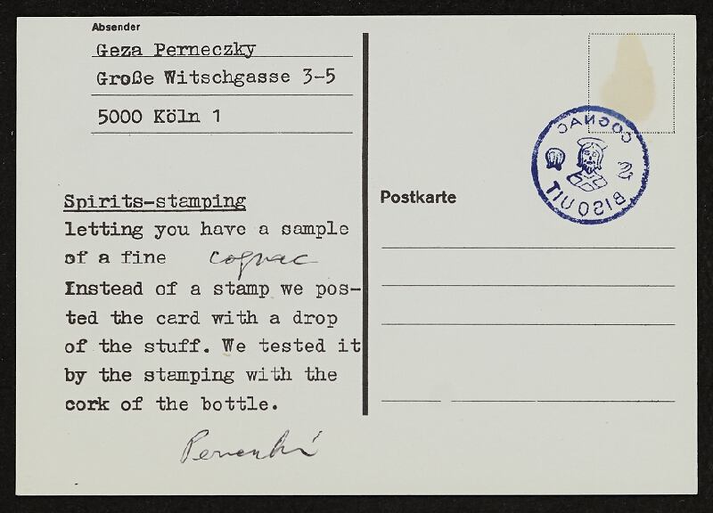 Géza Perneczky – Spirits-stamping 