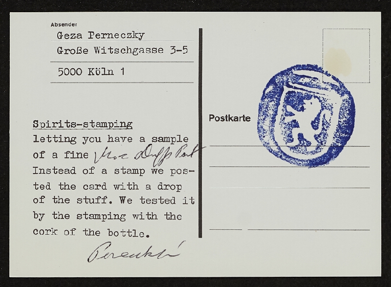 Géza Perneczky – Spirits-stamping 