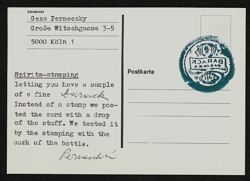 Géza Perneczky – Spirits-stamping 