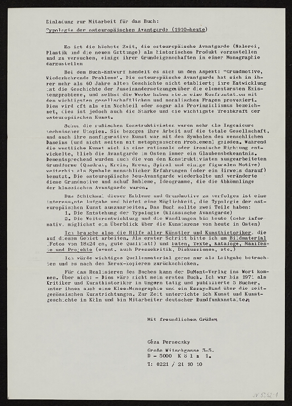 Géza Perneczky – Typology of the East European Avantgarde (1910 - present day) 