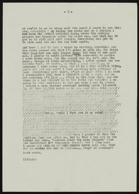 Endre Tót – Honey, would I fuck in my rain! 