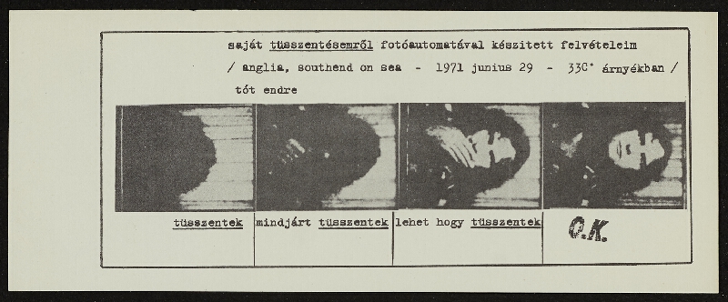 Endre Tót – Tüsszentek 