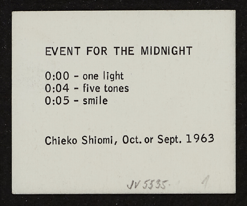 Mieko Shiomi – Event for the Midnight 