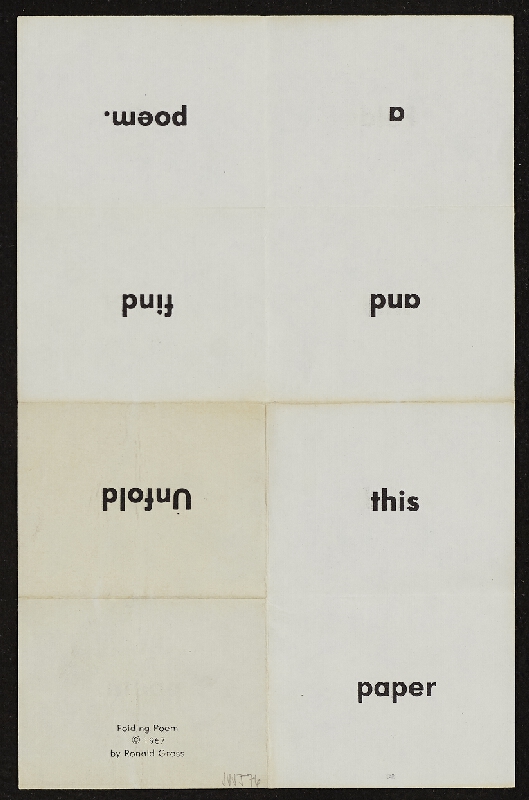 Roland Gross – Folding poem 