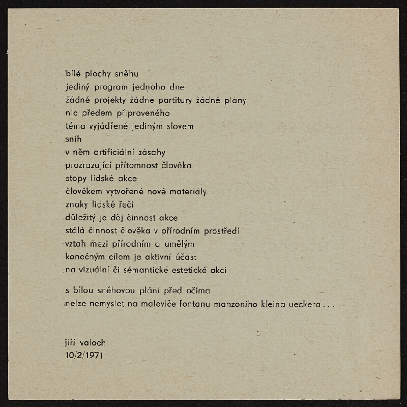 Jiří Valoch – snow (MPVU) 