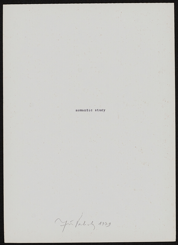 Jiří Valoch – semantic study 