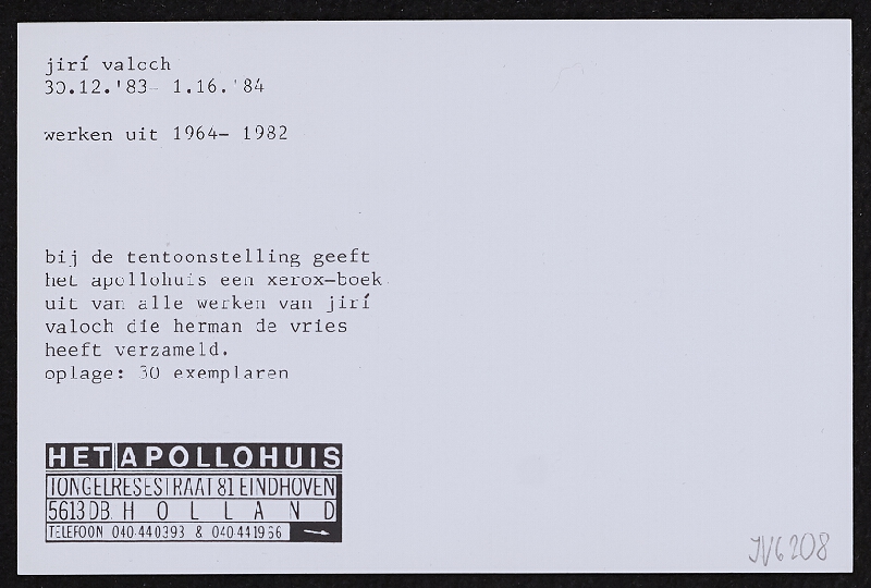 Jiří Valoch – werken uit 
