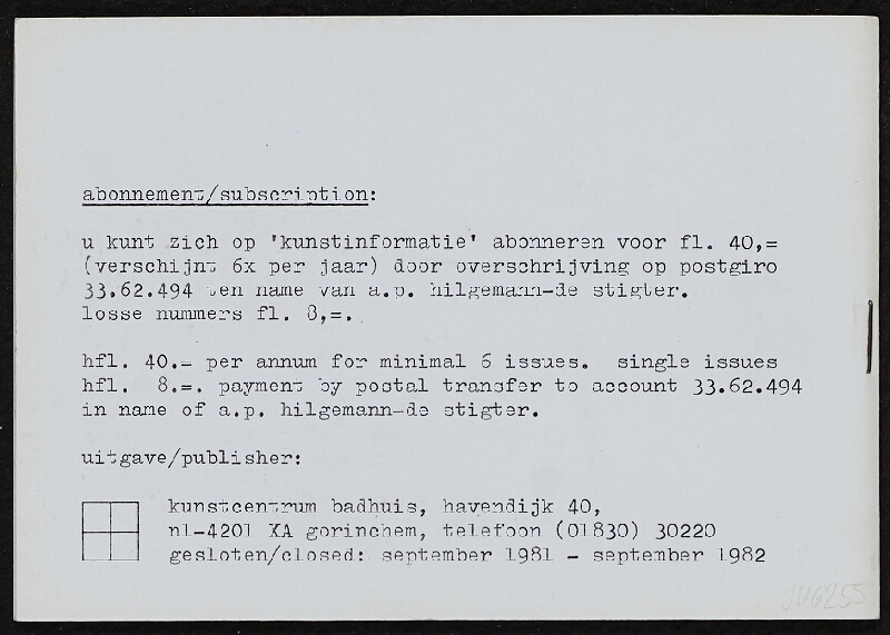 Jiří Valoch – 20 works, 1972 - 1981 (autorská kniha), edice Kunstinformatie 