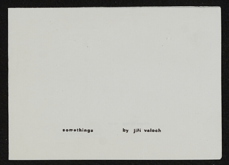 Jiří Valoch – somethings (autorská kniha) 