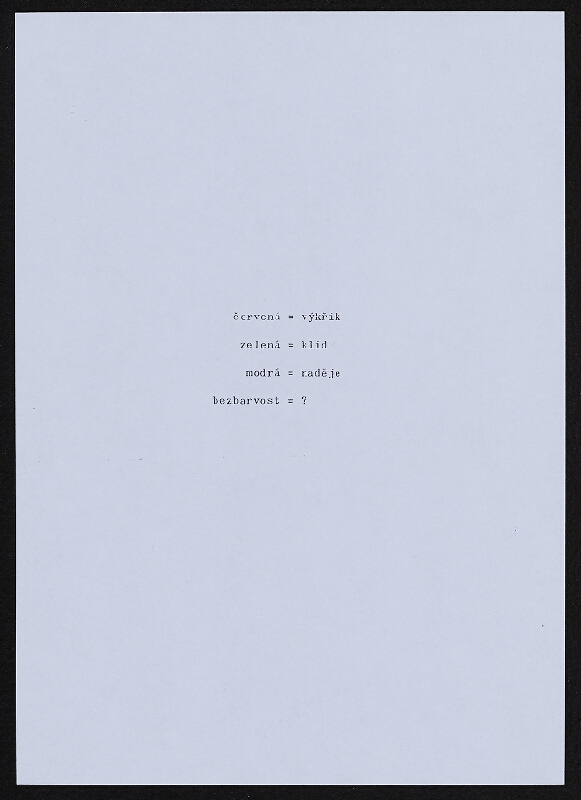 Jiří Valoch – sémiotické básně 