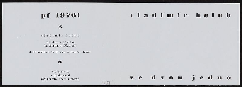 Vladimír Holub – PF 1976 