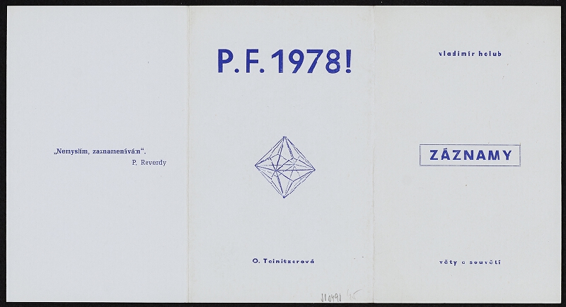 Vladimír Holub – Záznamy - PF 1978 
