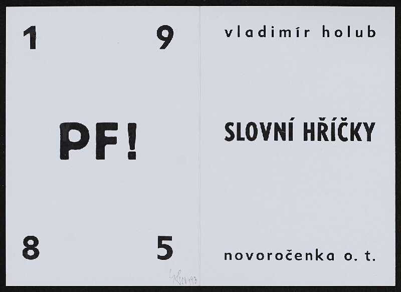Vladimír Holub – Slovní hříčky - PF 1985 