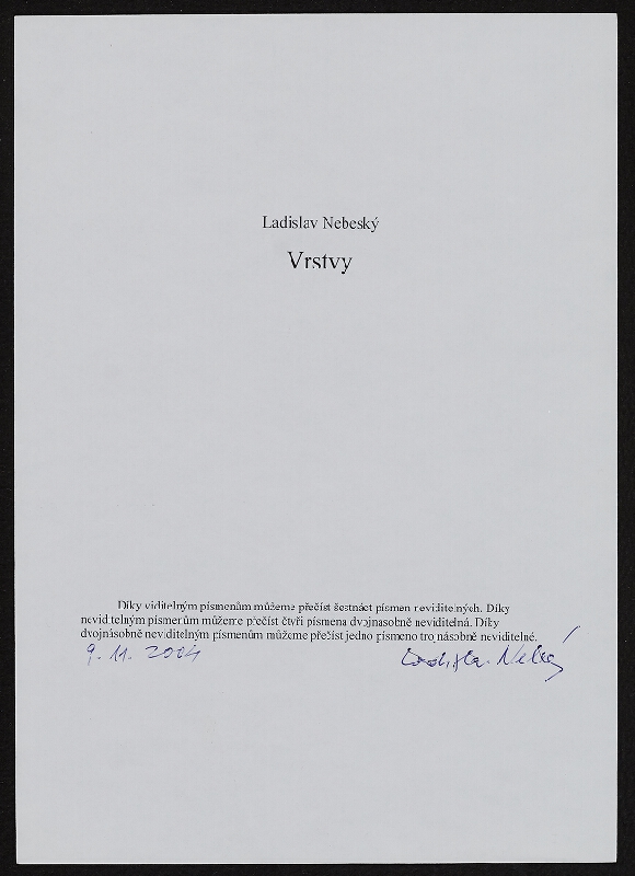 Ladislav Nebeský – Vrstvy 