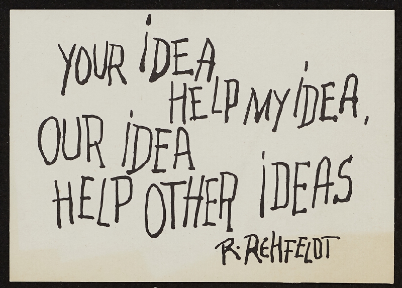 Robert Rehfeldt – Mail art service card 