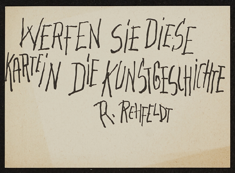 Robert Rehfeldt – Mail art service card 