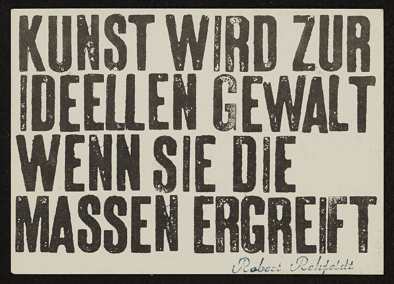 Robert Rehfeldt – Mail art service card 