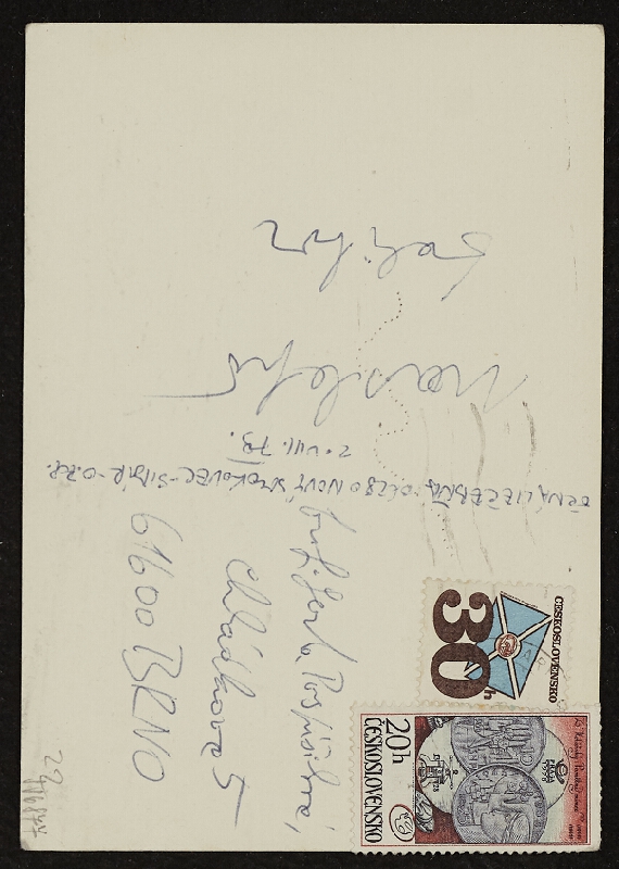 Dalibor Chatrný – Pozdrav z oční léčebny Nový Smokovec z 19.7.1979 