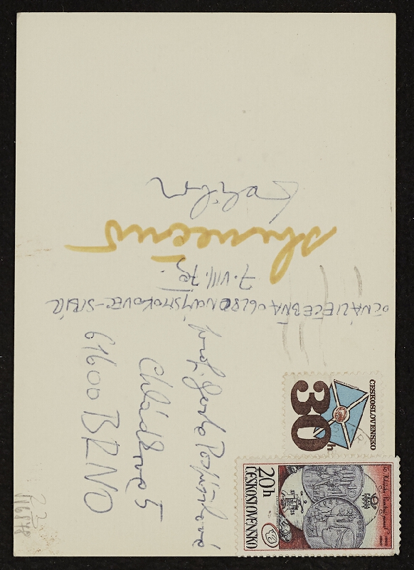 Dalibor Chatrný – Pozdrav z oční léčebny Nový Smokovec z 7.8.1979 