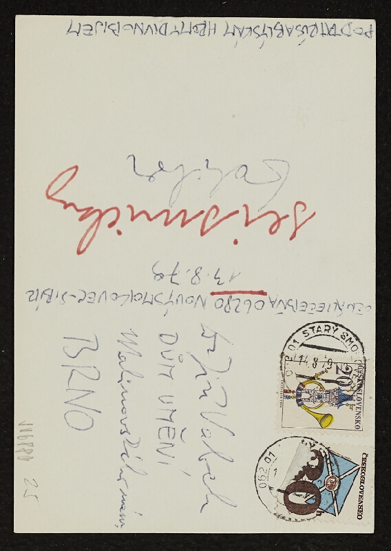 Dalibor Chatrný – Pozdrav z oční léčebny Nový Smokovec z 13.8.1979 