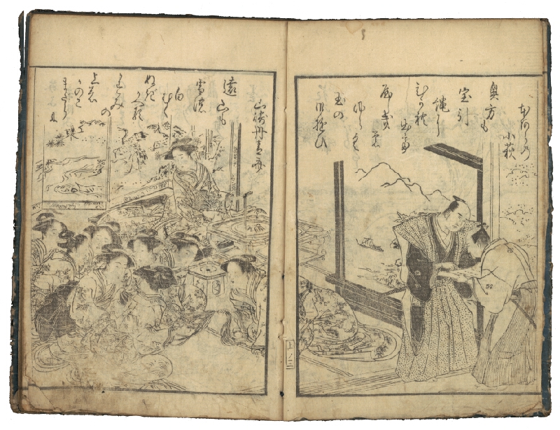 Kitao Shigemasa – Ehon azuma karage / 絵本吾妻抉 (obrazová kniha Muž z Východu s vykasanou suknicí) 