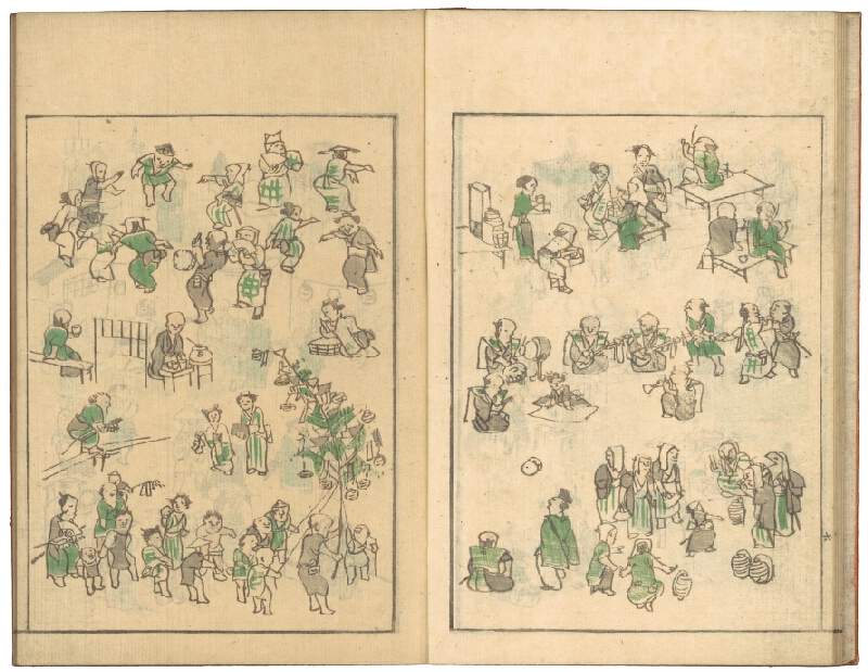Kawamura Bunpō – Bunpō soga / 文鳳麁画 (obrazová kniha Skeče Bunpóovy) 