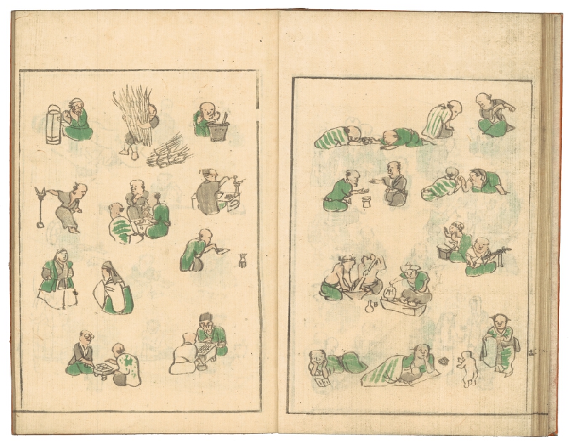 Kawamura Bunpō – Bunpō soga / 文鳳麁画 (obrazová kniha Skeče Bunpóovy) 