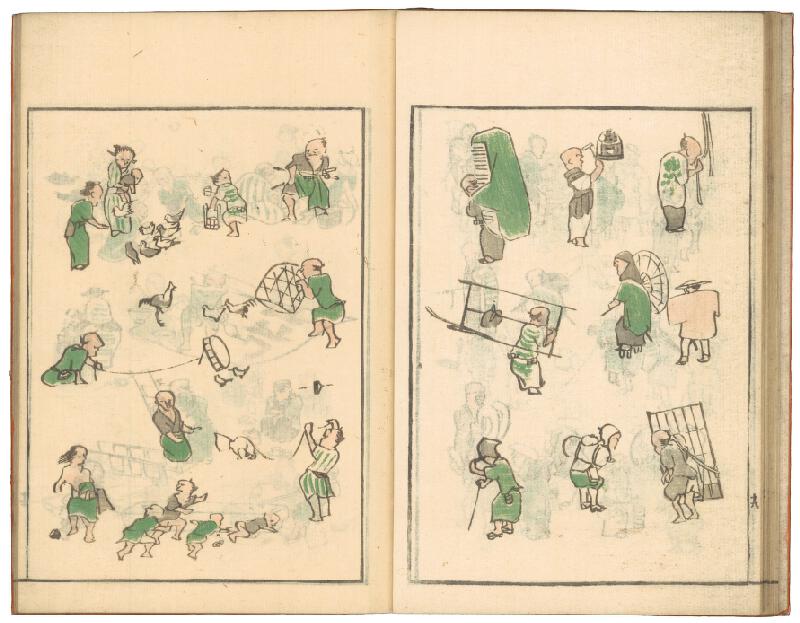 Kawamura Bunpō – Bunpō soga / 文鳳麁画 (obrazová kniha Skeče Bunpóovy) 
